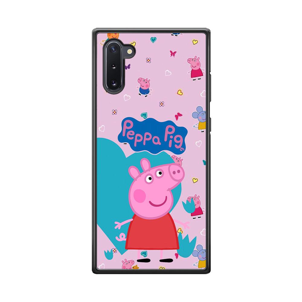 Peppa Pig Smile Always On Samsung Galaxy Note 10 Case-Rubber Black (2D Case)-Oxvistore