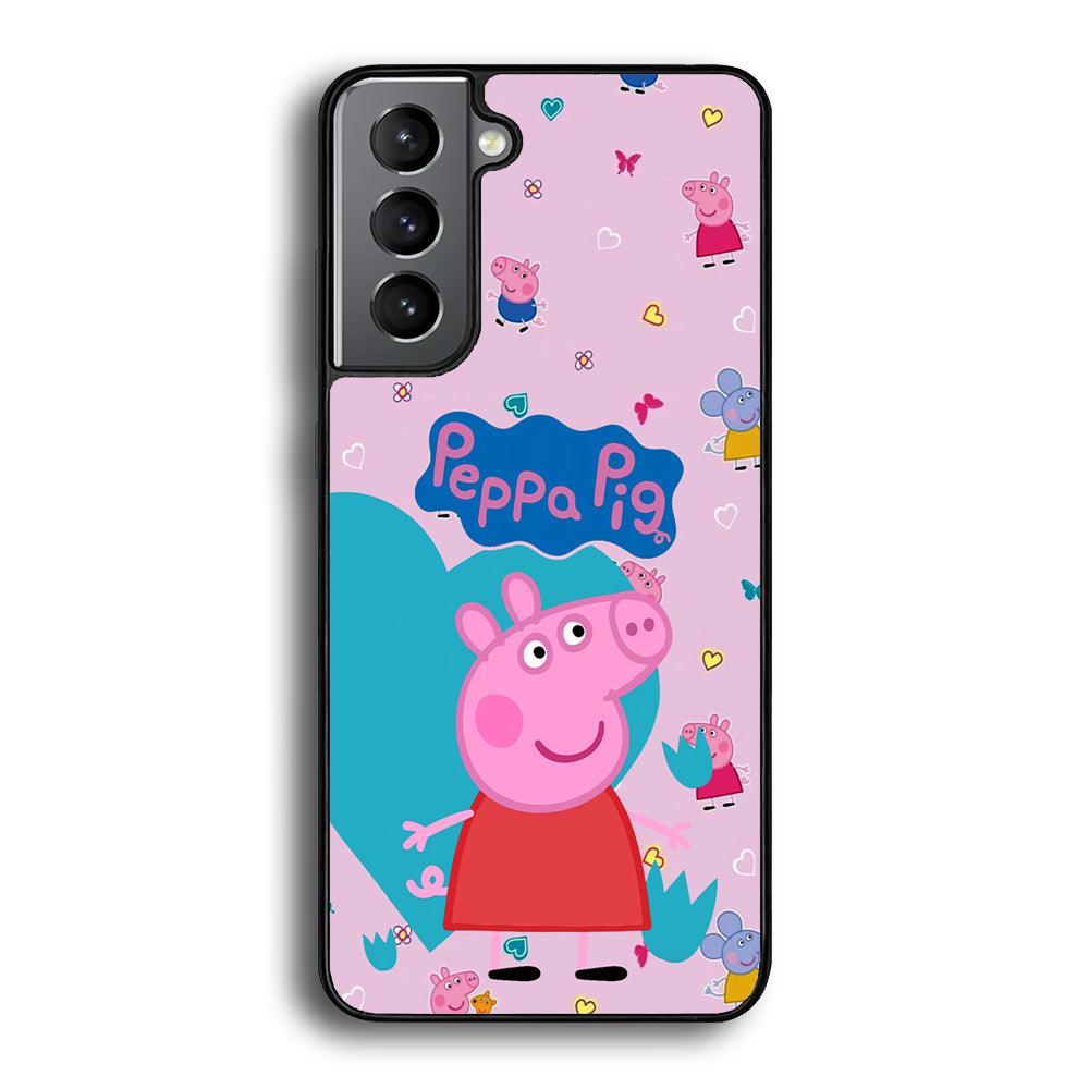 Peppa Pig Smile Always On Samsung Galaxy S22 Plus Case-Rubber Black (2D Case)-Oxvistore
