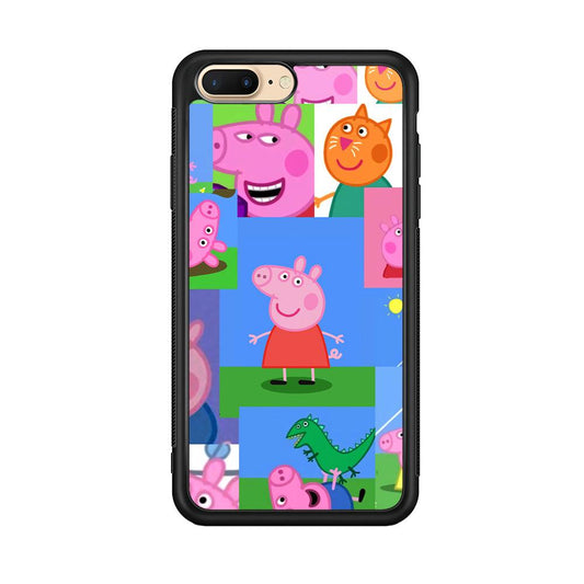 Peppa Pig Smiley Pic Collage iPhone 8 Plus Case-Oxvistore