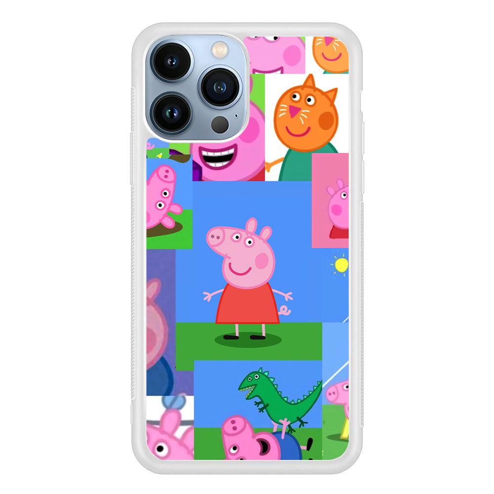 Peppa Pig Smiley Pic Collage iPhone 13 Pro Case-Oxvistore