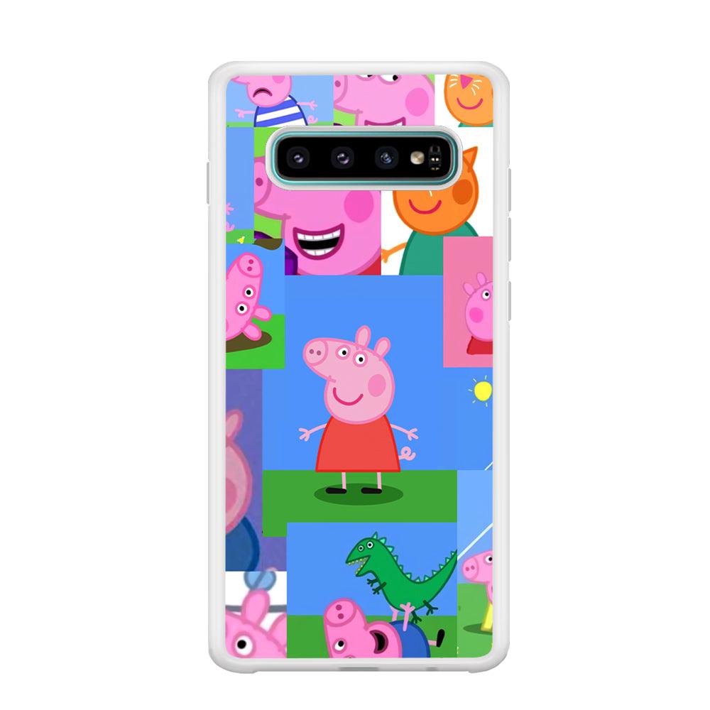 Peppa Pig Smiley Pic Collage Samsung Galaxy S10 Plus Case-Oxvistore