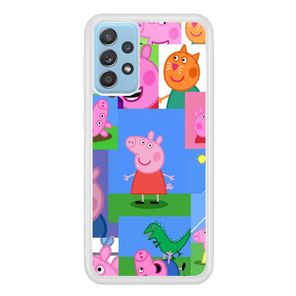 Peppa Pig Smiley Pic Collage Samsung Galaxy A52 Case-Oxvistore