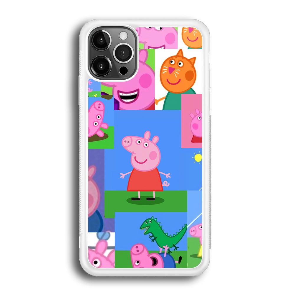 Peppa Pig Smiley Pic Collage iPhone 12 Pro Case-Oxvistore