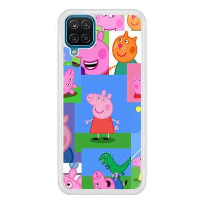 Peppa Pig Smiley Pic Collage Samsung Galaxy A12 Case-Oxvistore