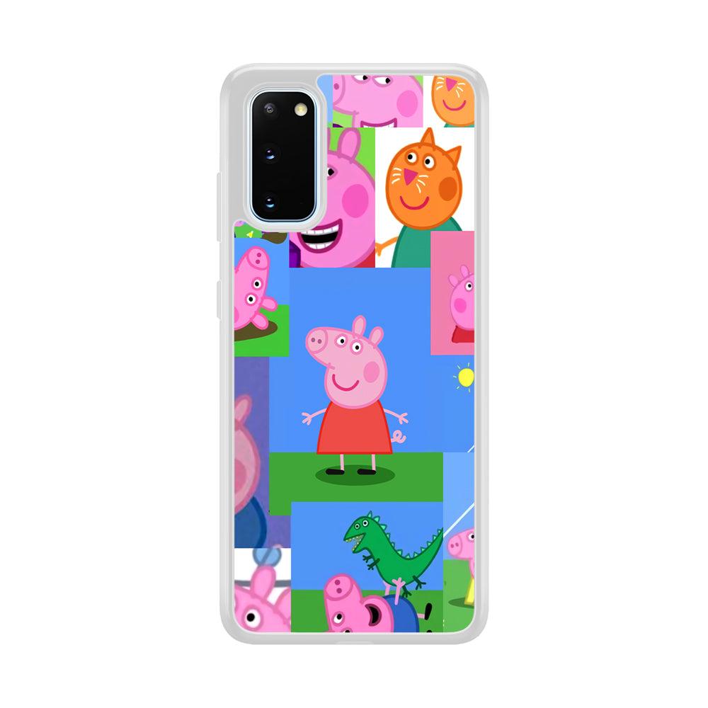 Peppa Pig Smiley Pic Collage Samsung Galaxy S20 Case-Oxvistore