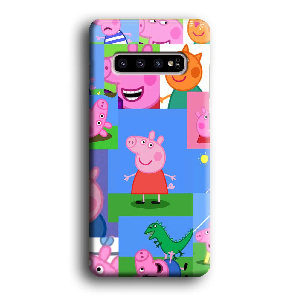 Peppa Pig Smiley Pic Collage Samsung Galaxy S10 Plus Case-Oxvistore