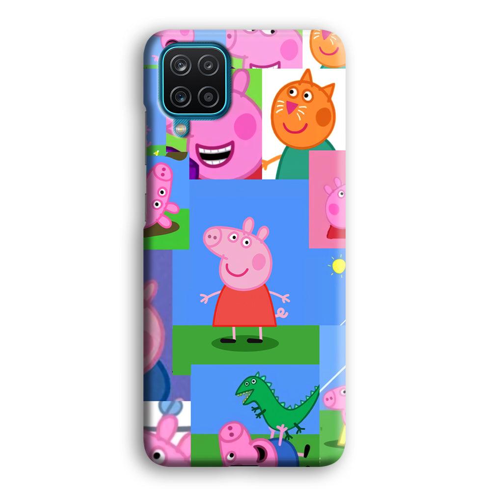 Peppa Pig Smiley Pic Collage Samsung Galaxy A12 Case-Oxvistore