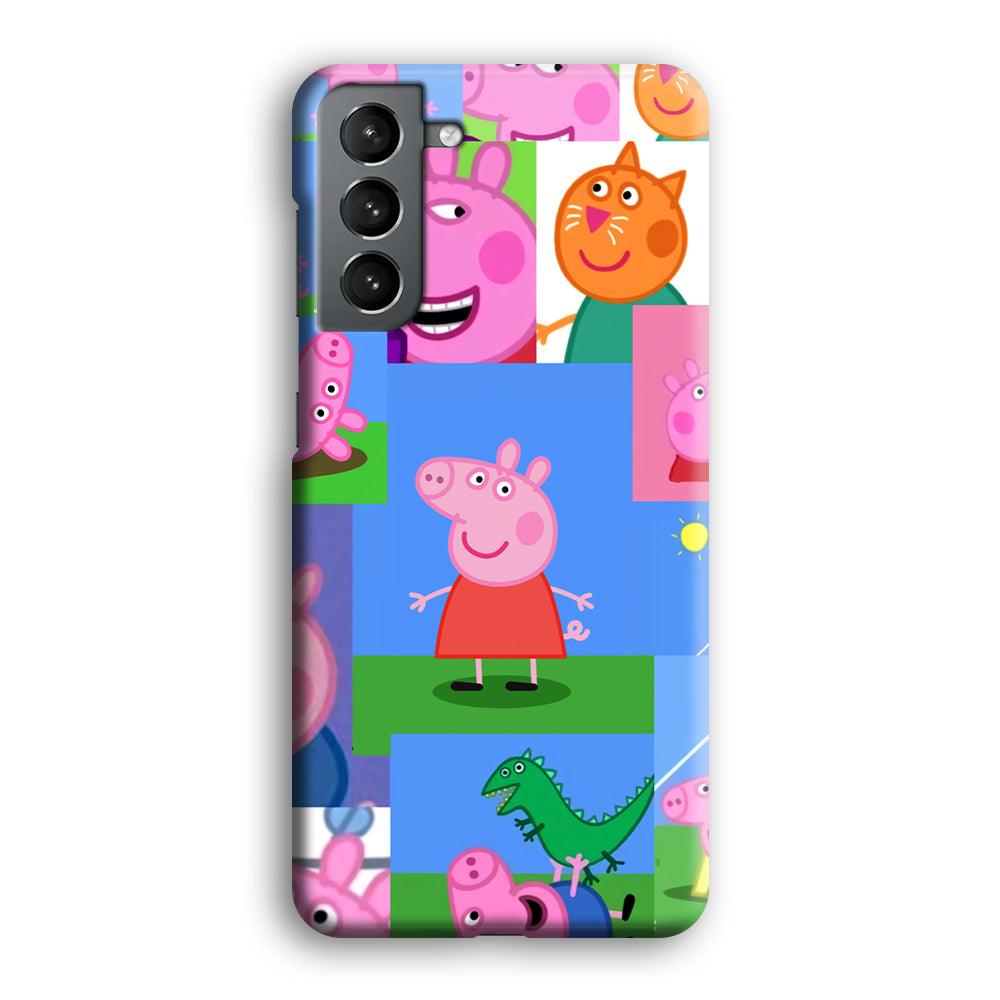 Peppa Pig Smiley Pic Collage Samsung Galaxy S21 Case-Oxvistore