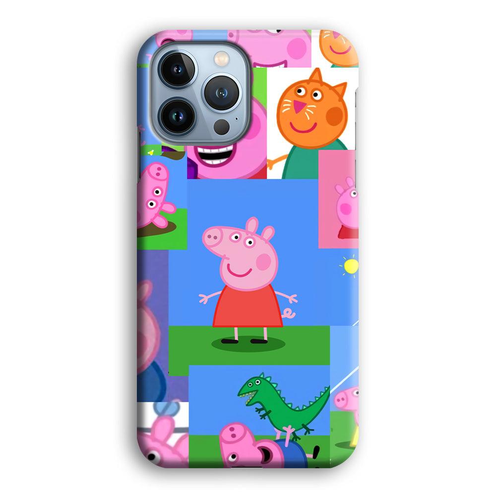 Peppa Pig Smiley Pic Collage iPhone 13 Pro Case-Oxvistore