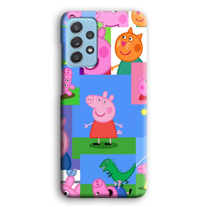 Peppa Pig Smiley Pic Collage Samsung Galaxy A52 Case-Oxvistore