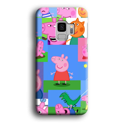 Peppa Pig Smiley Pic Collage Samsung Galaxy S9 Case-Oxvistore