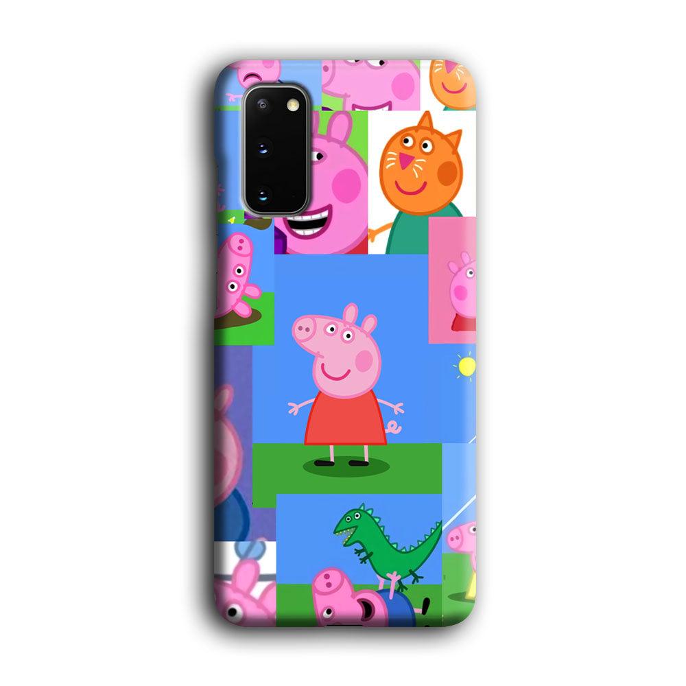 Peppa Pig Smiley Pic Collage Samsung Galaxy S20 Case-Oxvistore