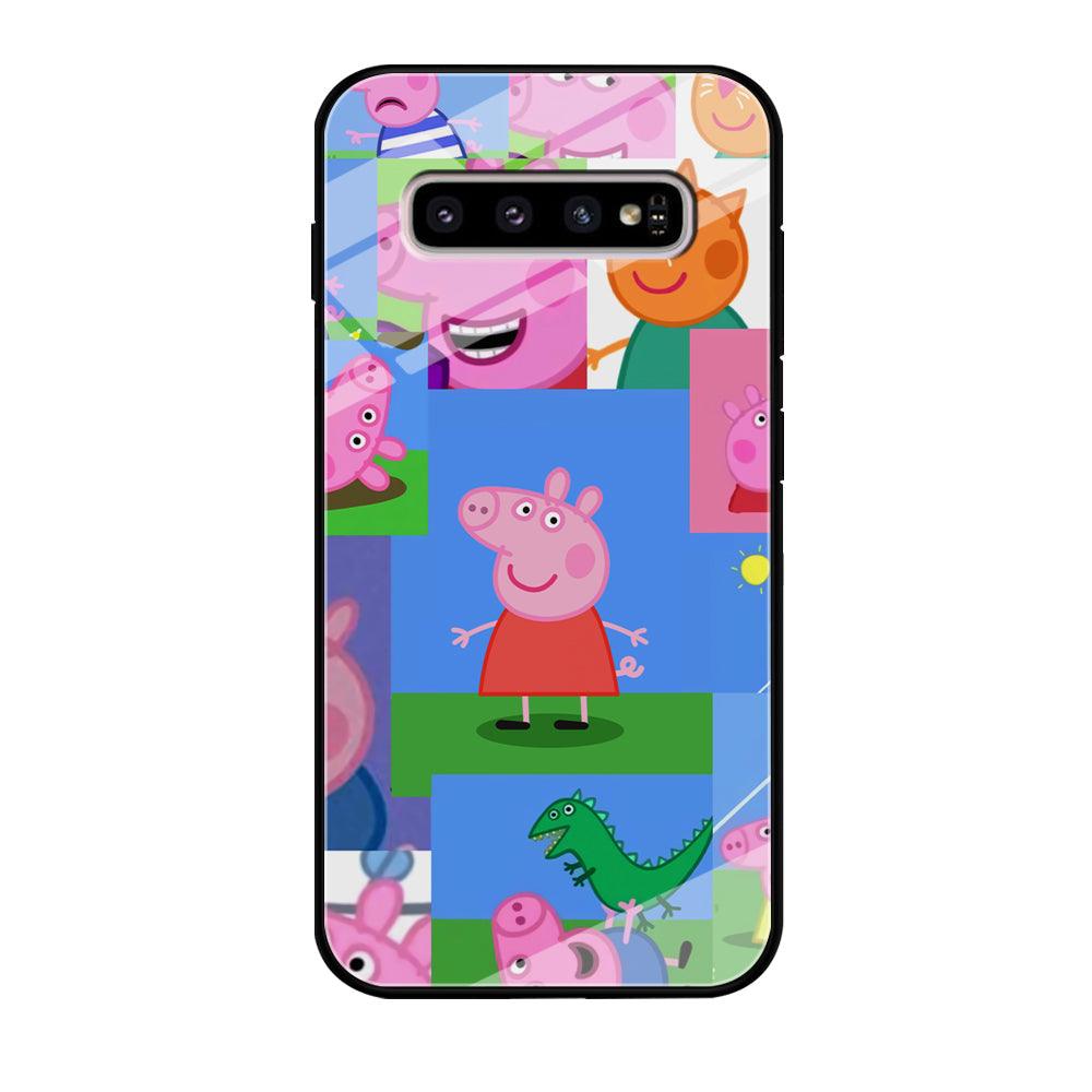 Peppa Pig Smiley Pic Collage Samsung Galaxy S10 Plus Case-Oxvistore