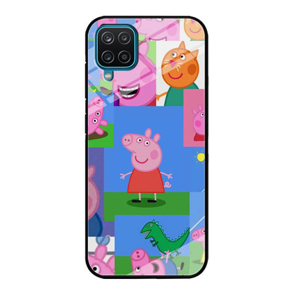 Peppa Pig Smiley Pic Collage Samsung Galaxy A12 Case-Oxvistore