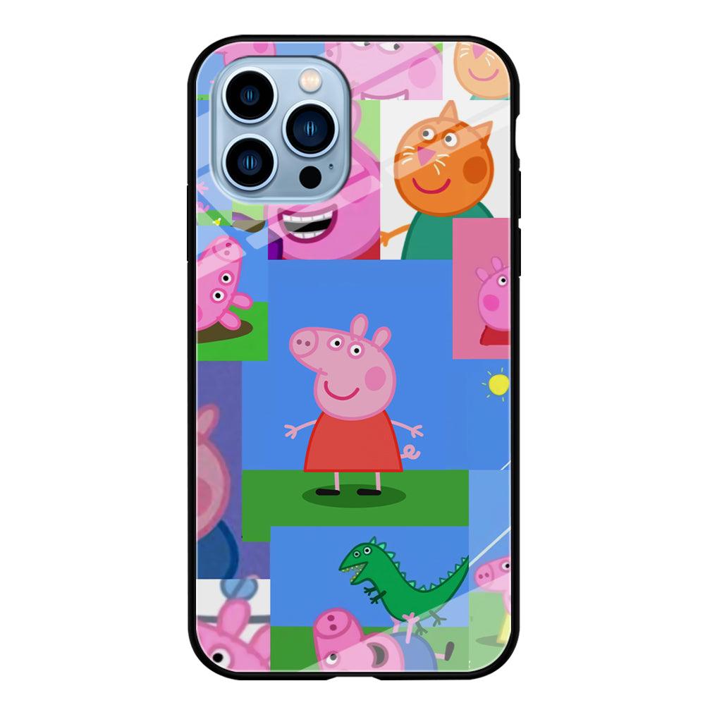 Peppa Pig Smiley Pic Collage iPhone 14 Pro Max Case-Oxvistore