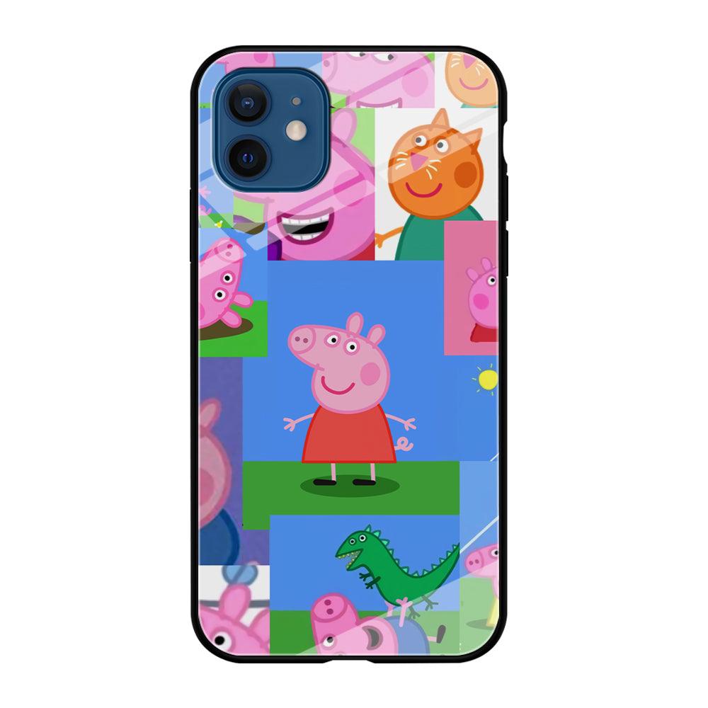 Peppa Pig Smiley Pic Collage iPhone 12 Case-Oxvistore