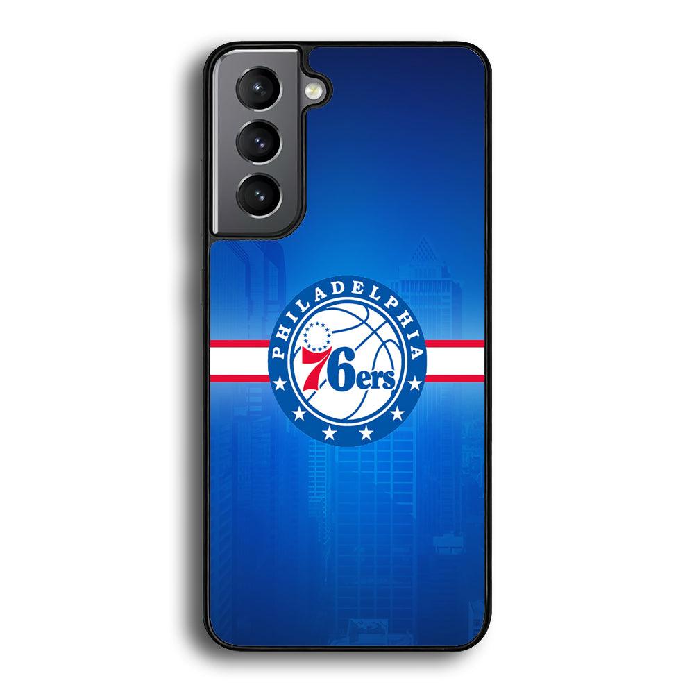 Philadelphia 76ers Bluish Shadow Samsung Galaxy S23 Case-Rubber Black (2D Case)-Oxvistore
