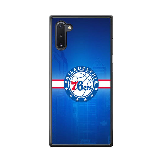 Philadelphia 76ers Bluish Shadow Samsung Galaxy Note 10 Case-Rubber Black (2D Case)-Oxvistore