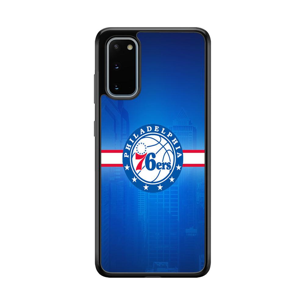 Philadelphia 76ers Bluish Shadow Samsung Galaxy S20 Case-Rubber Black (2D Case)-Oxvistore