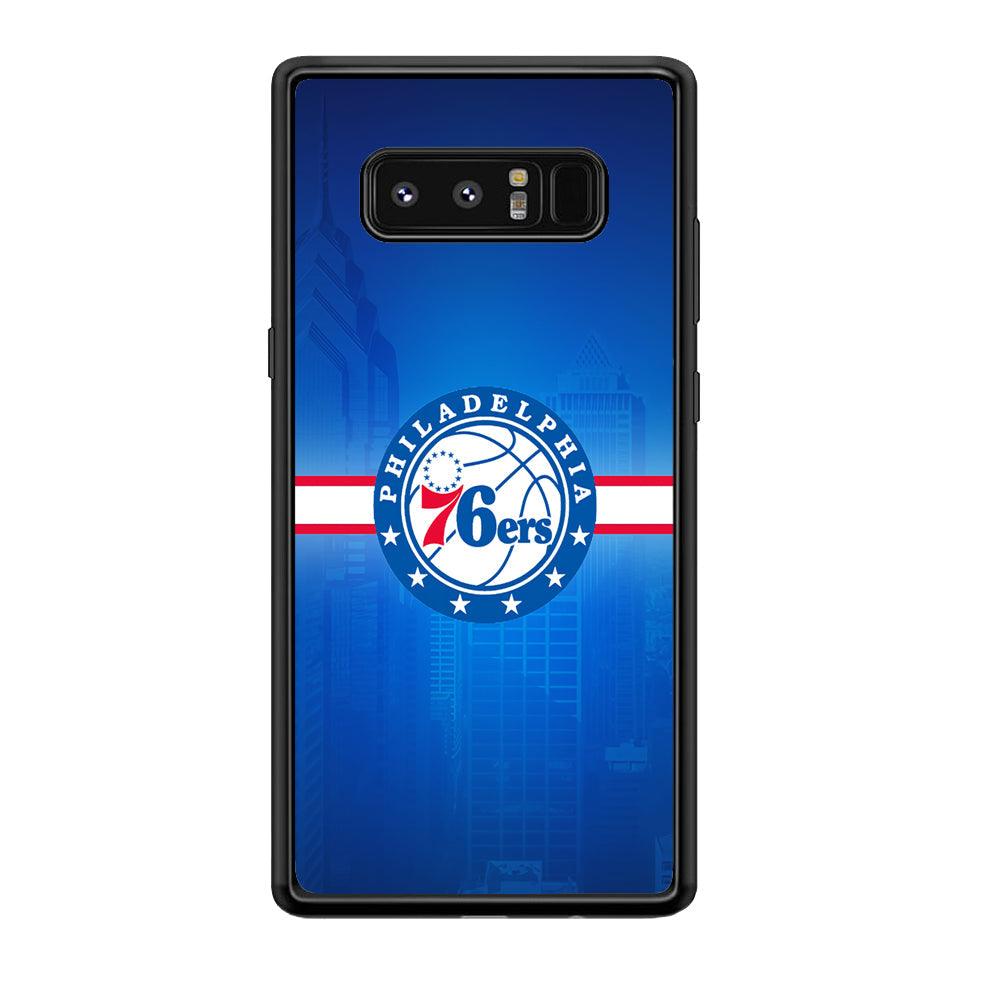 Philadelphia 76ers Bluish Shadow Samsung Galaxy Note 8 Case-Rubber Black (2D Case)-Oxvistore
