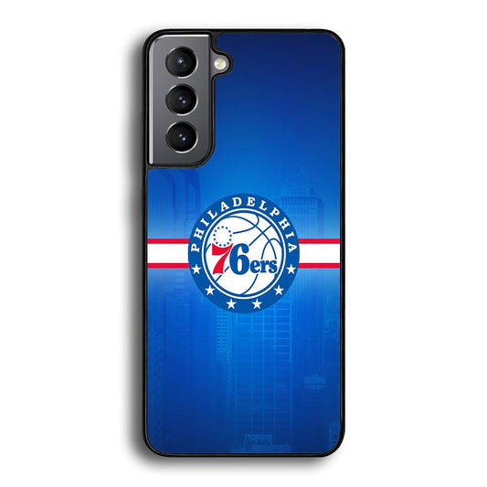 Philadelphia 76ers Bluish Shadow Samsung Galaxy S22 Case-Rubber Black (2D Case)-Oxvistore