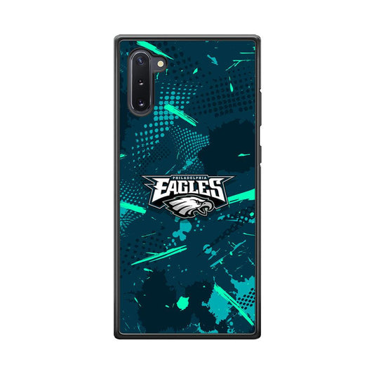 Philadelphia Eagles Abstract Bold Green Samsung Galaxy Note 10 Case-Rubber Black (2D Case)-Oxvistore