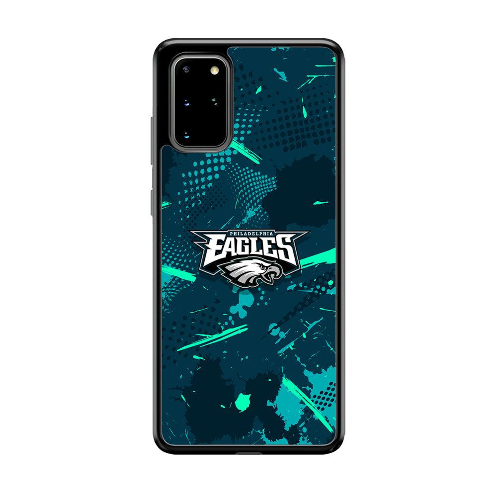 Philadelphia Eagles Abstract Bold Green Samsung Galaxy S20 Plus Case-Rubber Black (2D Case)-Oxvistore