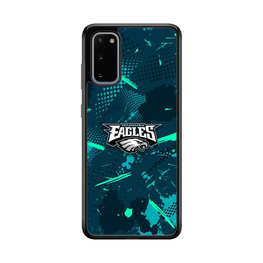 Philadelphia Eagles Abstract Bold Green Samsung Galaxy S20 Case-Rubber Black (2D Case)-Oxvistore