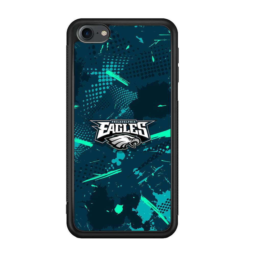 Philadelphia Eagles Abstract Bold Green iPod Touch 6 Case-Rubber Black (2D Case)-Oxvistore