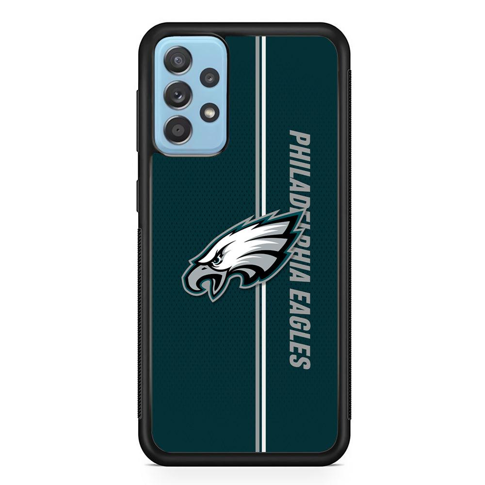 Philadelphia Eagles Stare of Faith Samsung Galaxy A72 Case-Rubber Black (2D Case)-Oxvistore