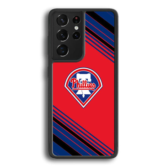 Philadelphia Phillies Increase The Beat Samsung Galaxy S23 Ultra Case-Rubber Black (2D Case)-Oxvistore