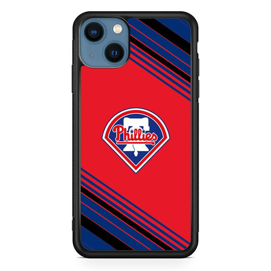 Philadelphia Phillies Increase The Beat iPhone 15 Case-Rubber Black (2D Case)-Oxvistore