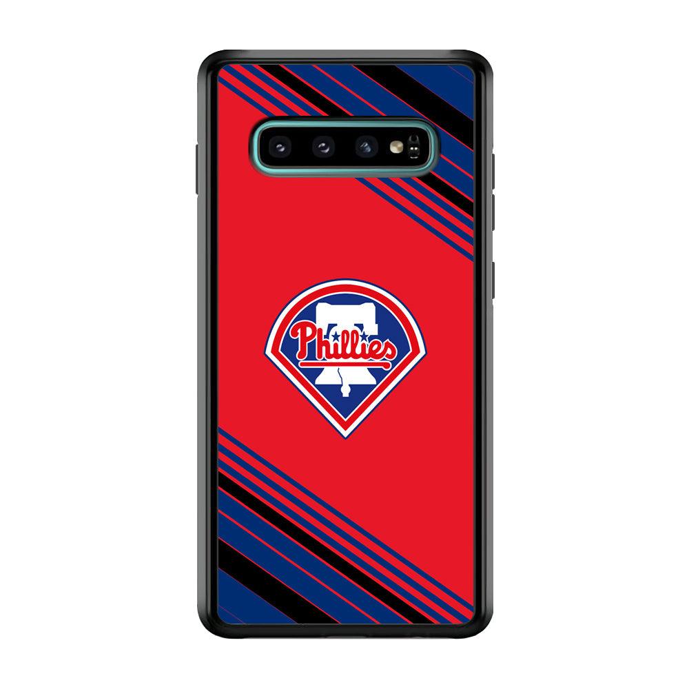 Philadelphia Phillies Increase The Beat Samsung Galaxy S10 Case-Rubber Black (2D Case)-Oxvistore