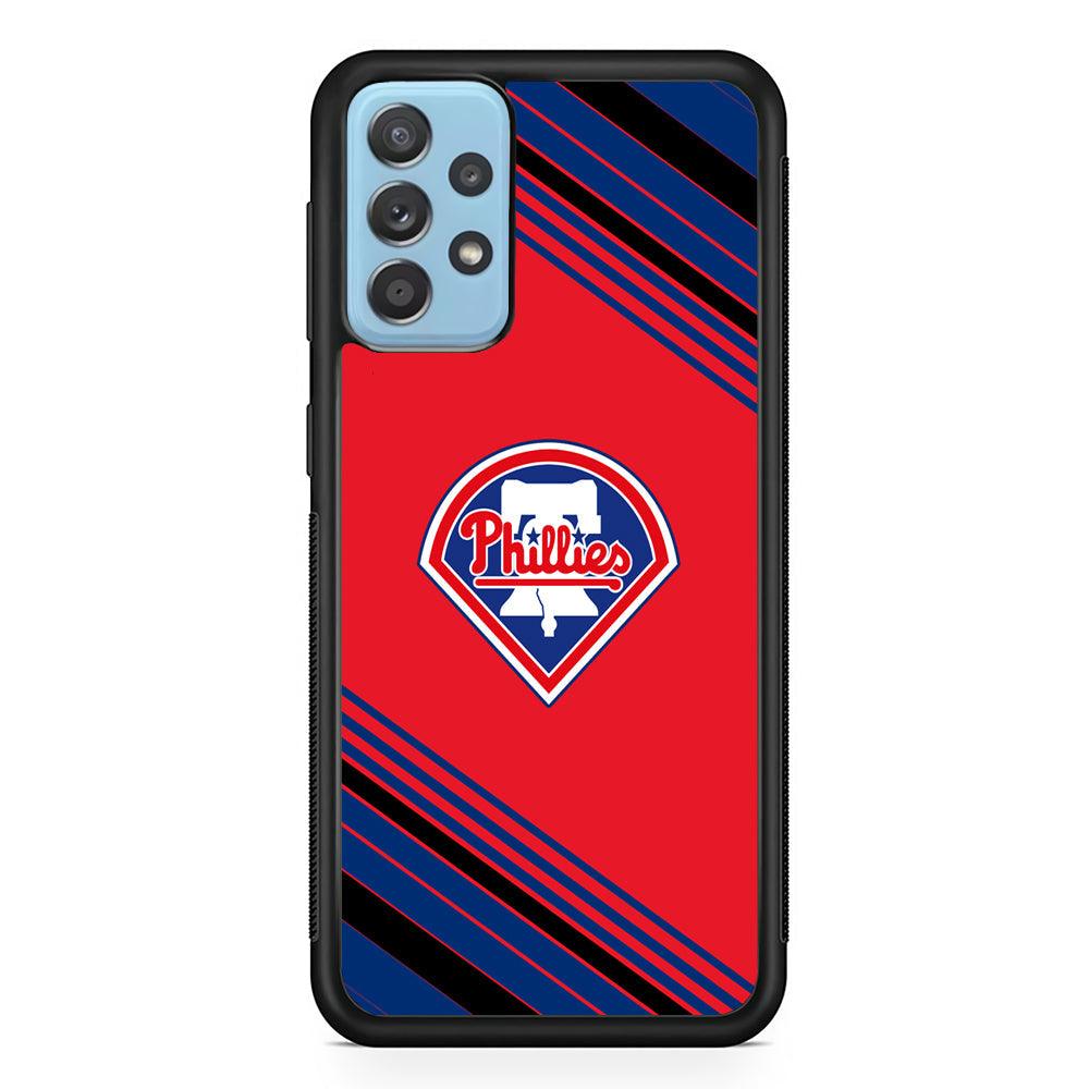 Philadelphia Phillies Increase The Beat Samsung Galaxy A72 Case-Rubber Black (2D Case)-Oxvistore