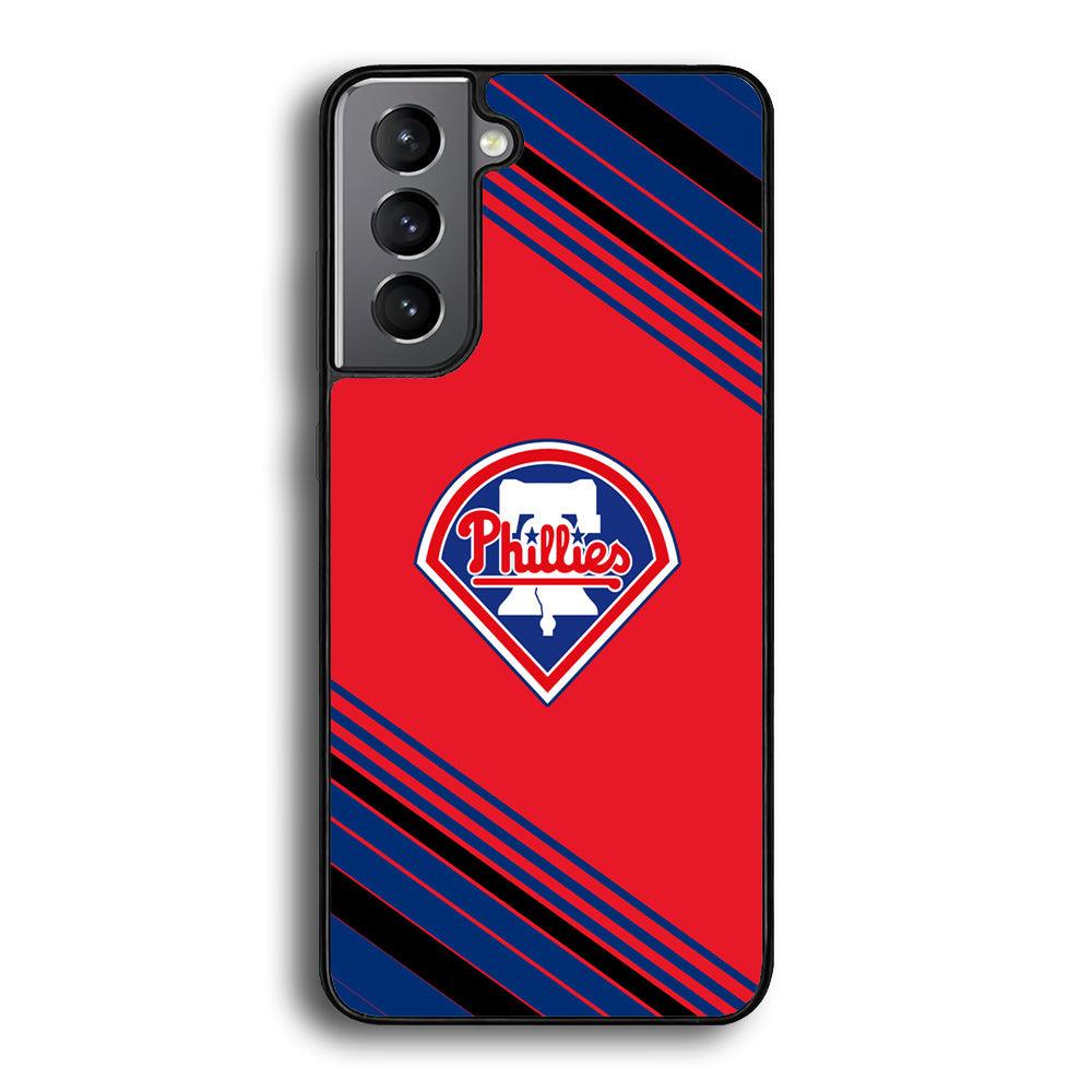 Philadelphia Phillies Increase The Beat Samsung Galaxy S23 Plus Case-Rubber Black (2D Case)-Oxvistore