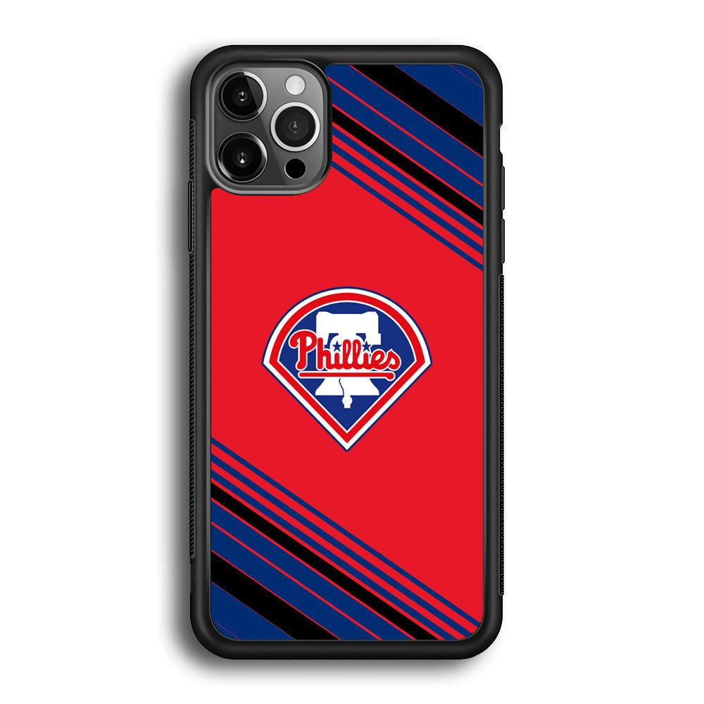 Philadelphia Phillies Increase The Beat iPhone 12 Pro Max Case-Rubber Black (2D Case)-Oxvistore