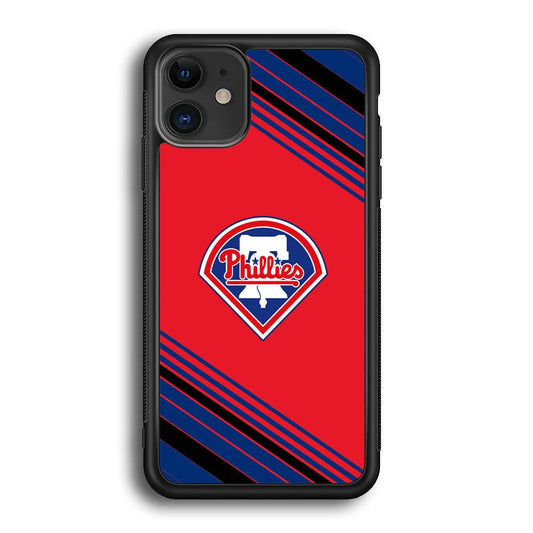 Philadelphia Phillies Increase The Beat iPhone 11 Case-Rubber Black (2D Case)-Oxvistore