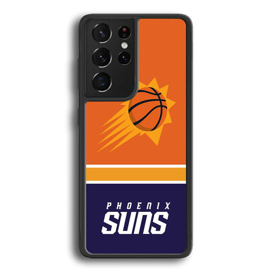 Phoenix Suns Rise of Eternal Light Samsung Galaxy S22 Ultra Case-Rubber Black (2D Case)-Oxvistore