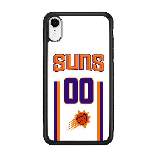 Phoenix Suns White Zero Jersey iPhone XR Case-Rubber Black (2D Case)-Oxvistore
