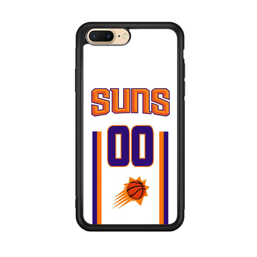 Phoenix Suns White Zero Jersey iPhone 7 Plus Case-Rubber Black (2D Case)-Oxvistore