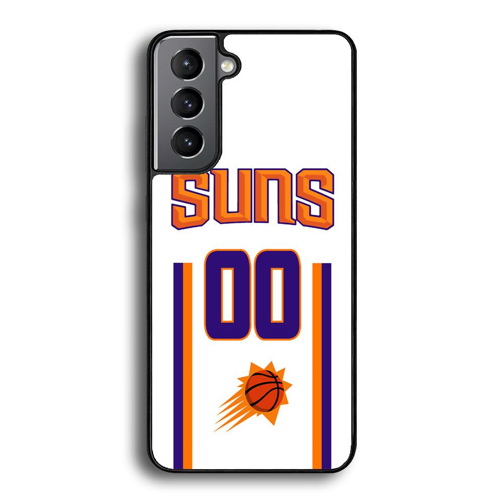 Phoenix Suns White Zero Jersey Samsung Galaxy S22 Plus Case-Rubber Black (2D Case)-Oxvistore