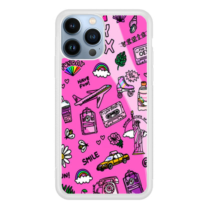 Pink Cute Girly Pattern 2D Rubber Phone Case