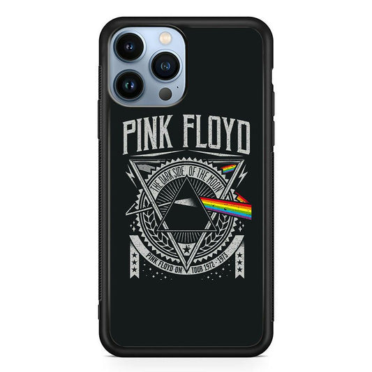 Pink Floyd The Dark Side of The Moon iPhone 15 Pro Case-Rubber Black (2D Case)-Oxvistore