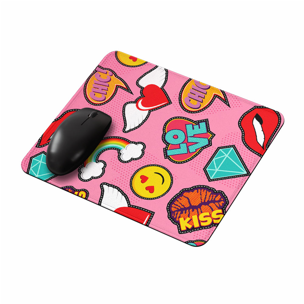 Pink Girly Pop Art Mouse Pads