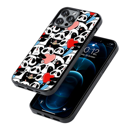 Pink Heart Panda 2D Rubber Phone Case