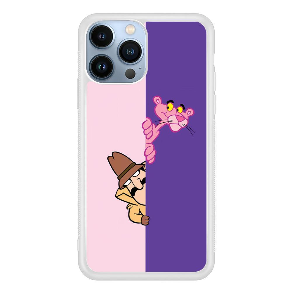 Pink Panther Hide and Seek with Detective iPhone 15 Pro Case-Oxvistore