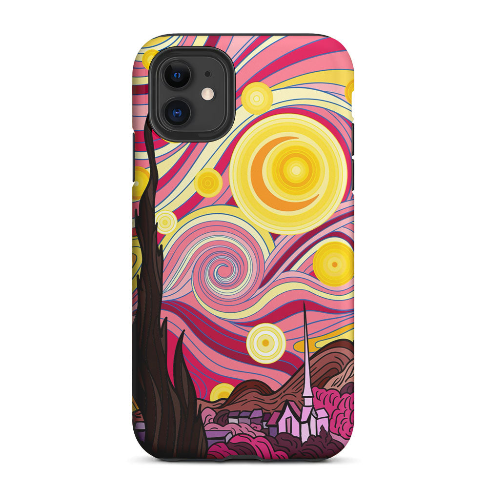 Pink Starry Night Van Gogh 2 in 1 Tough Phone Case