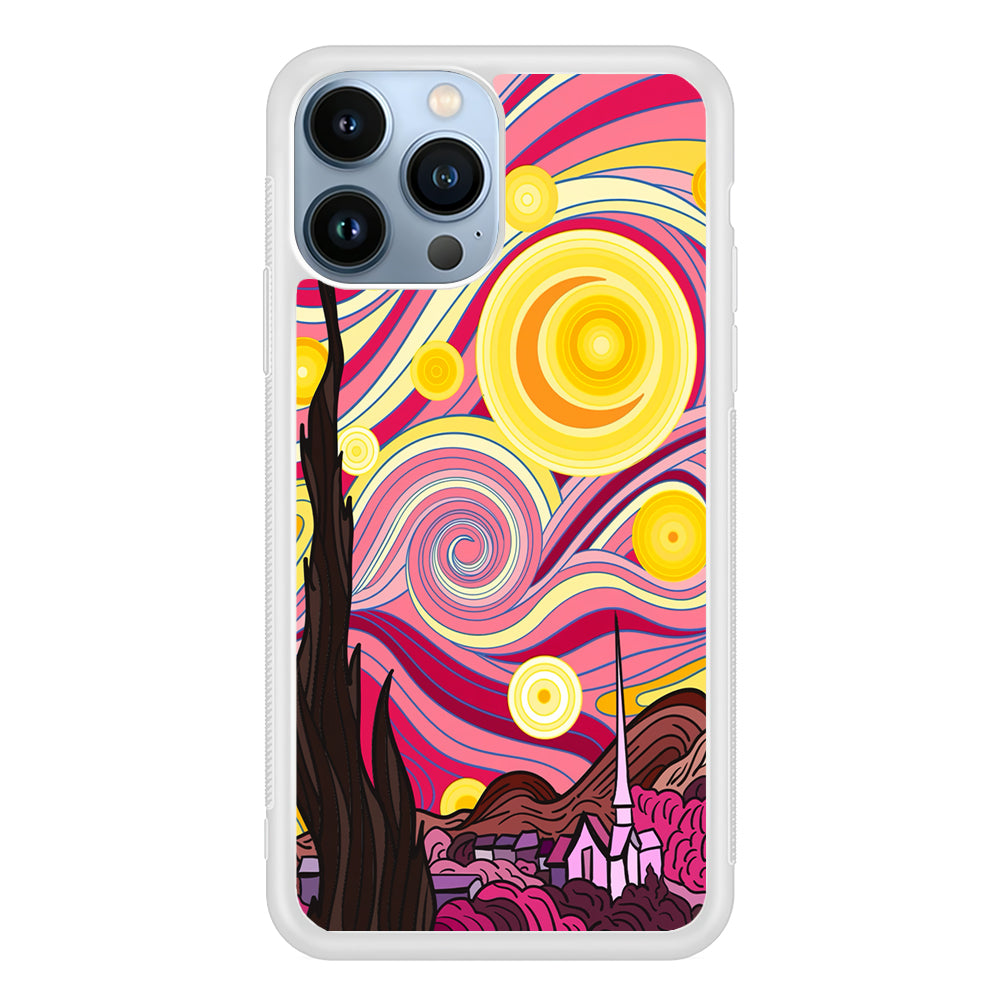 Pink Starry Night Van Gogh 2D Rubber Phone Case