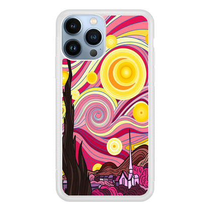 Pink Starry Night Van Gogh 2D Rubber Phone Case