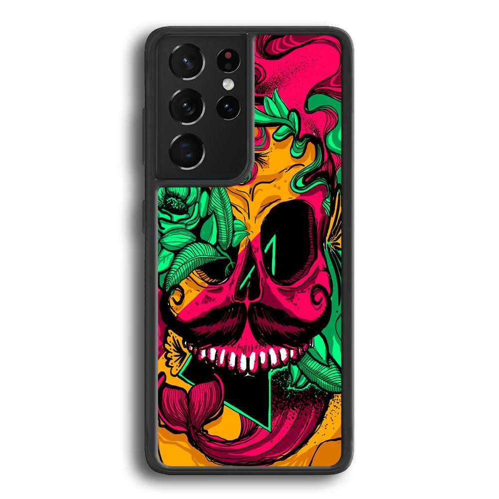 Pirates Skull Artistic Art Samsung Galaxy S24 Ultra Case-Rubber Black (2D Case)-Oxvistore